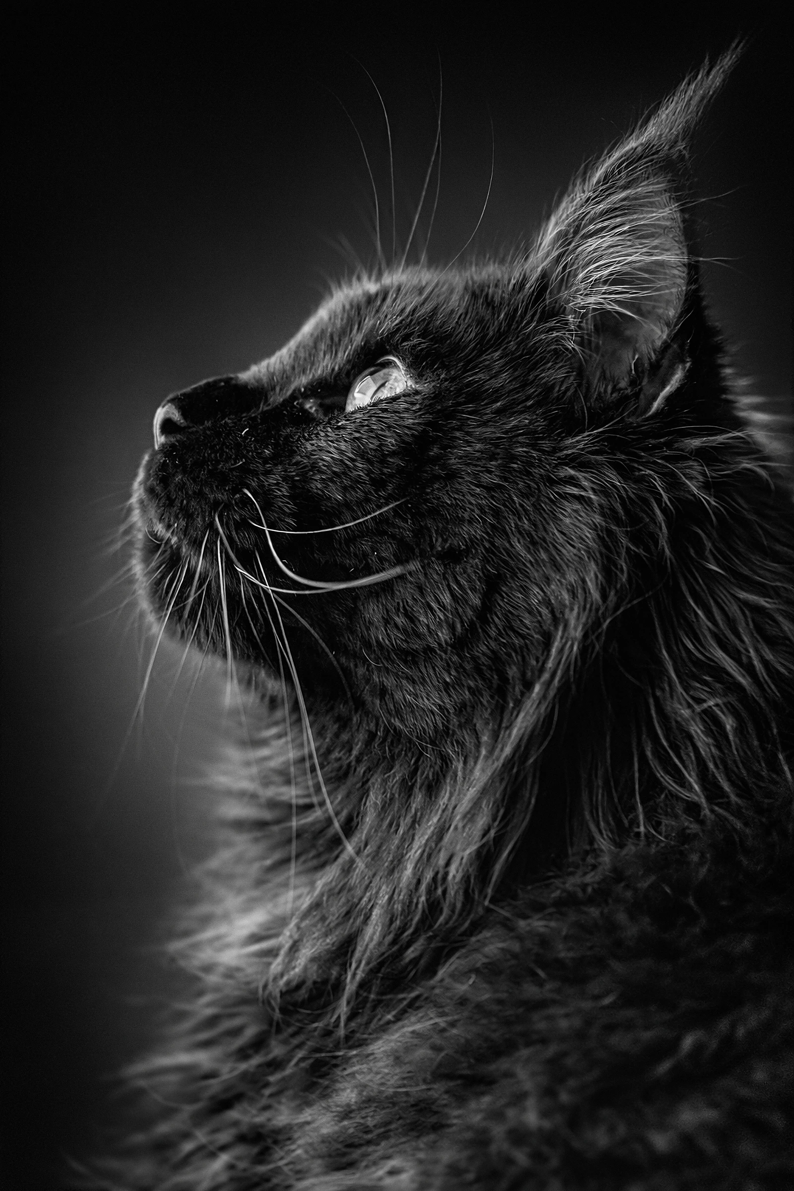 Portrait animalier noir et blanc
